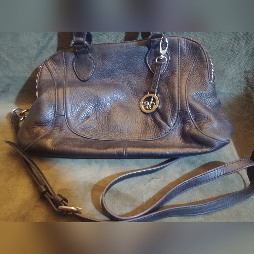 Leather Satchel Handbag in Dark Audrey Brooke